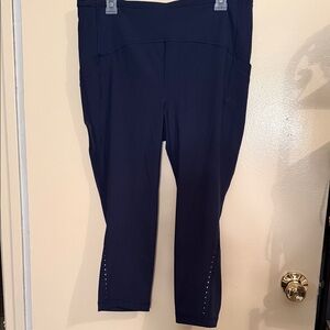 lululemon athletica Navy Cropped Leggings with Calf Perforation